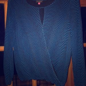 Blue/Black Blouse